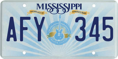 MS license plate AFY345
