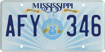 MS license plate AFY346