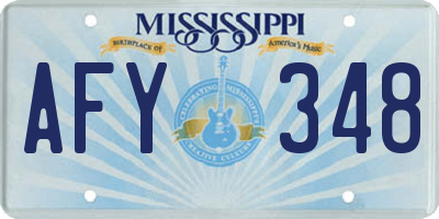 MS license plate AFY348