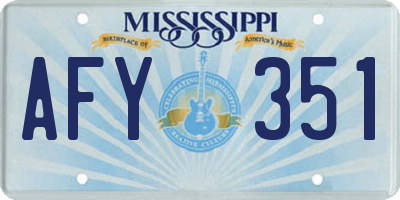 MS license plate AFY351