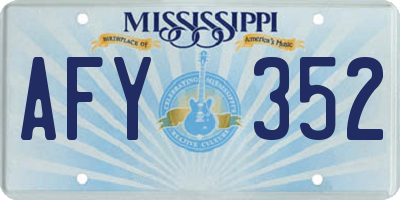 MS license plate AFY352