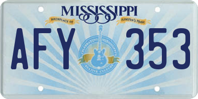 MS license plate AFY353