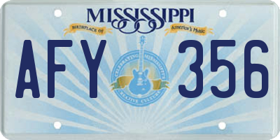 MS license plate AFY356