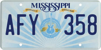MS license plate AFY358