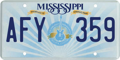 MS license plate AFY359