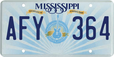 MS license plate AFY364