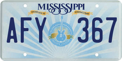 MS license plate AFY367