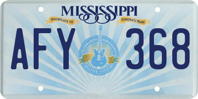 MS license plate AFY368