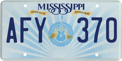 MS license plate AFY370
