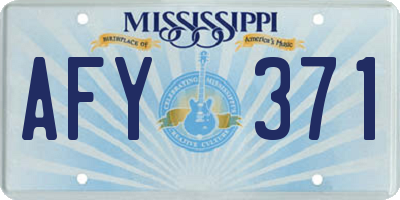 MS license plate AFY371