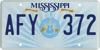 MS license plate AFY372