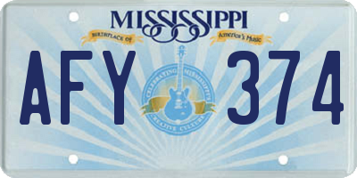 MS license plate AFY374