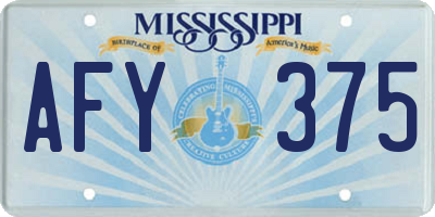 MS license plate AFY375