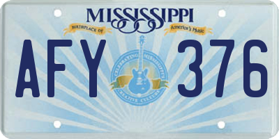 MS license plate AFY376
