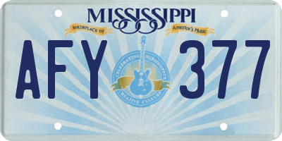 MS license plate AFY377