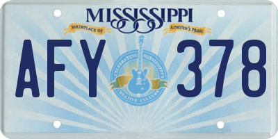 MS license plate AFY378
