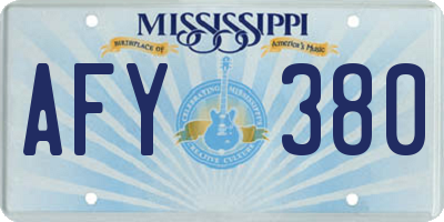 MS license plate AFY380