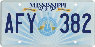 MS license plate AFY382