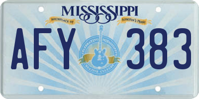MS license plate AFY383