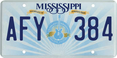 MS license plate AFY384