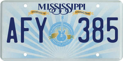 MS license plate AFY385