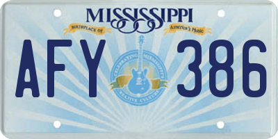 MS license plate AFY386