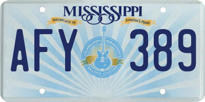 MS license plate AFY389