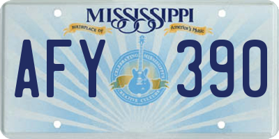 MS license plate AFY390
