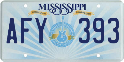 MS license plate AFY393