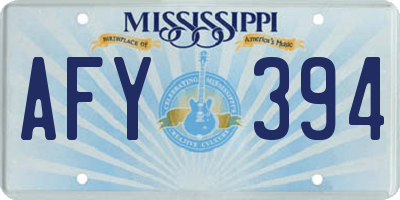 MS license plate AFY394