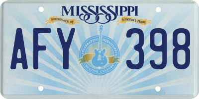 MS license plate AFY398