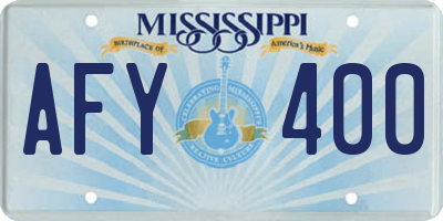MS license plate AFY400