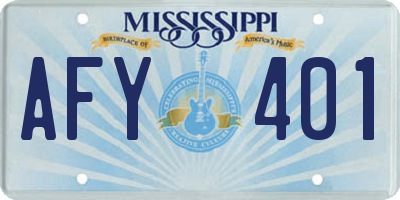 MS license plate AFY401