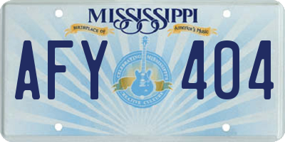 MS license plate AFY404
