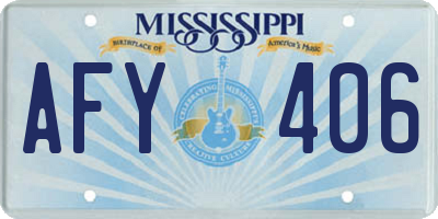 MS license plate AFY406