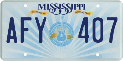 MS license plate AFY407