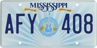 MS license plate AFY408