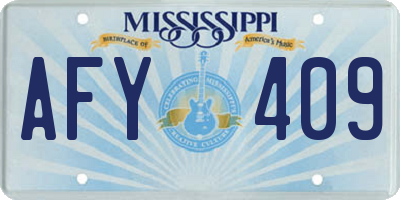 MS license plate AFY409