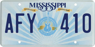 MS license plate AFY410
