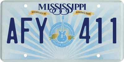 MS license plate AFY411