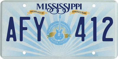 MS license plate AFY412