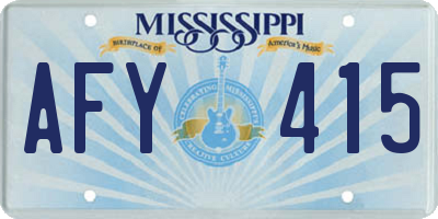 MS license plate AFY415