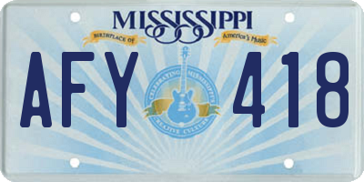 MS license plate AFY418