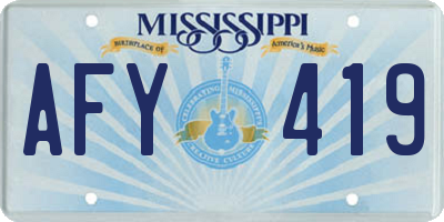 MS license plate AFY419