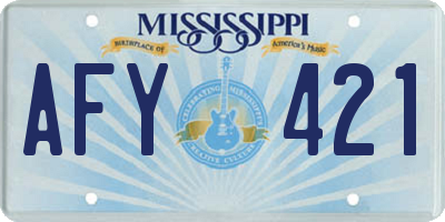 MS license plate AFY421