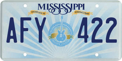 MS license plate AFY422