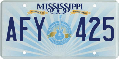 MS license plate AFY425