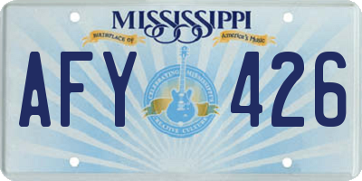 MS license plate AFY426