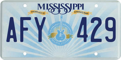 MS license plate AFY429