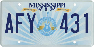 MS license plate AFY431